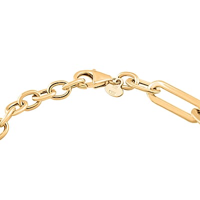 Italian 10K Yellow Gold Figaro Bracelet (7-8In) 2.5 Grams