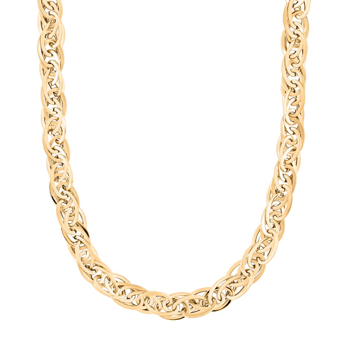 Italian 10K Yellow Gold Grandissimo Mirror Torchon Necklace 18-20 Inches 14.36 Grams image number 0