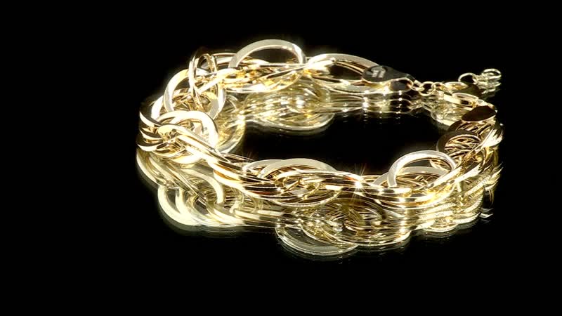 Italian 10K Yellow Gold Grandissimo Mirror Torchon Bracelet (7-8In) 7.10 Grams
