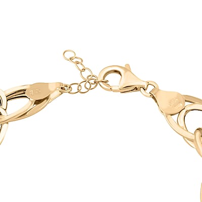 Italian 10K Yellow Gold Grandissimo Mirror Torchon Bracelet (7-8In) 7.10 Grams