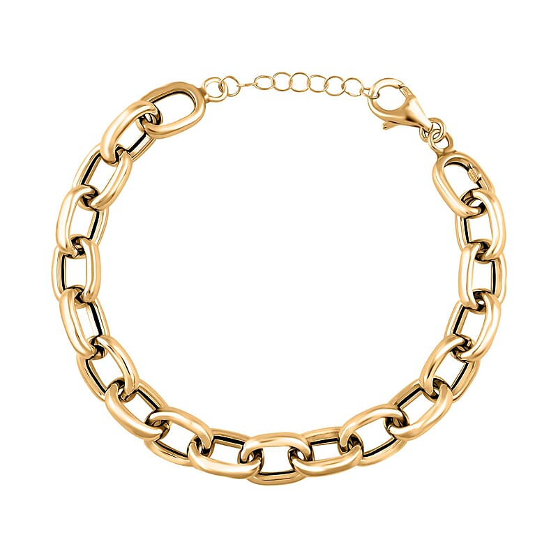 Italian 10K Yellow Gold Link Bracelet (7-8In) 5.7 Grams