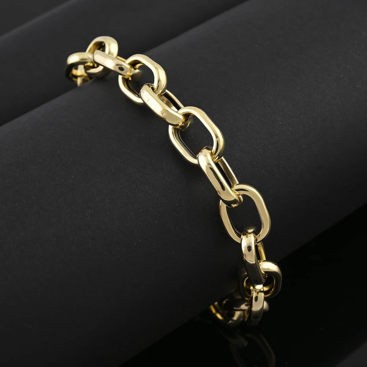 Italian 10K Yellow Gold Link Bracelet (7-8In) 5.7 Grams image number 1