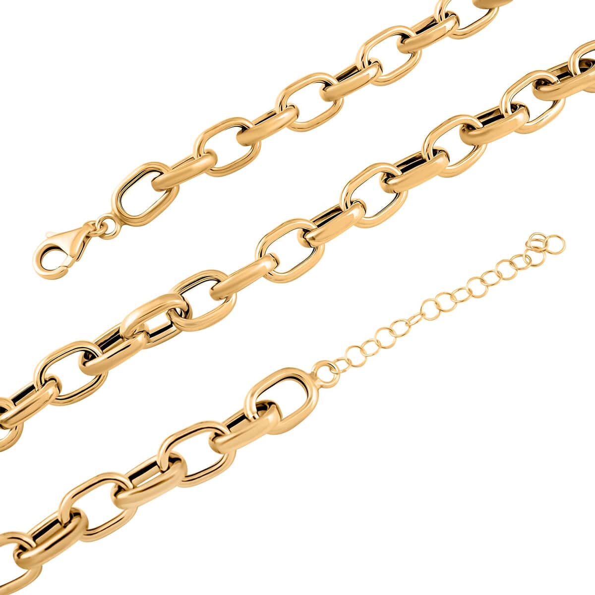 Italian 10K Yellow Gold Link Necklace 18-20 Inches 13.7 Grams image number 2