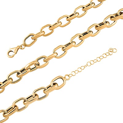 Italian 10K Yellow Gold Link Necklace 18-20 Inches 13.7 Grams
