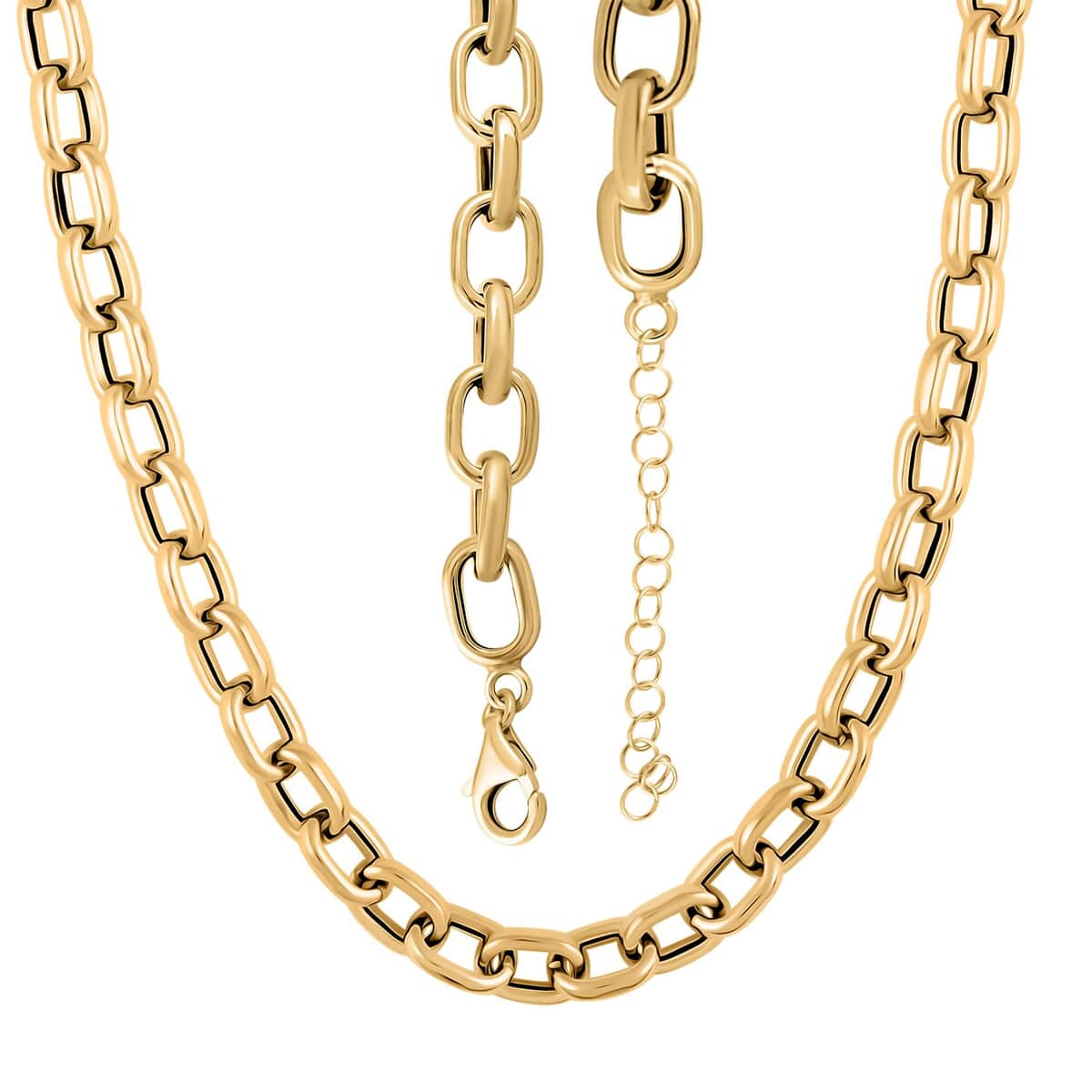 Italian 10K Yellow Gold Link Necklace 18-20 Inches 13.7 Grams image number 3