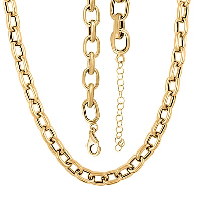 Italian 10K Yellow Gold Link Necklace 18-20 Inches 13.7 Grams