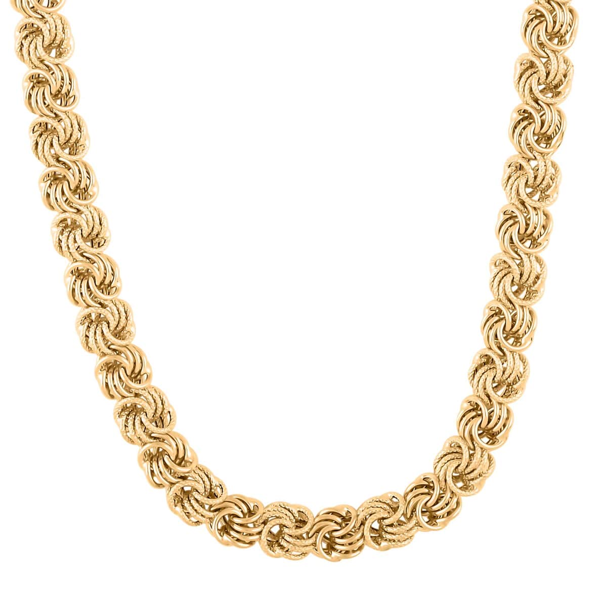 Italian 10K Yellow Gold Rosetta Link Necklace (18 inches) (7.90 g) image number 0