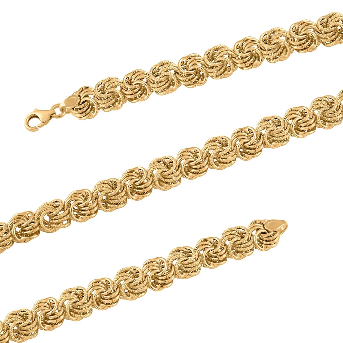 Italian 10K Yellow Gold Rosetta Link Necklace (18 inches) (7.90 g) image number 2