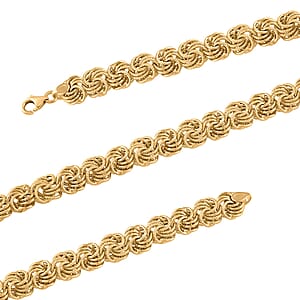 Italian 10K Yellow Gold Rosetta Link Necklace (18 inches) (7.90 g)
