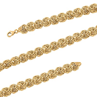 Italian 10K Yellow Gold Rosetta Link Necklace (18 inches) (7.90 g)