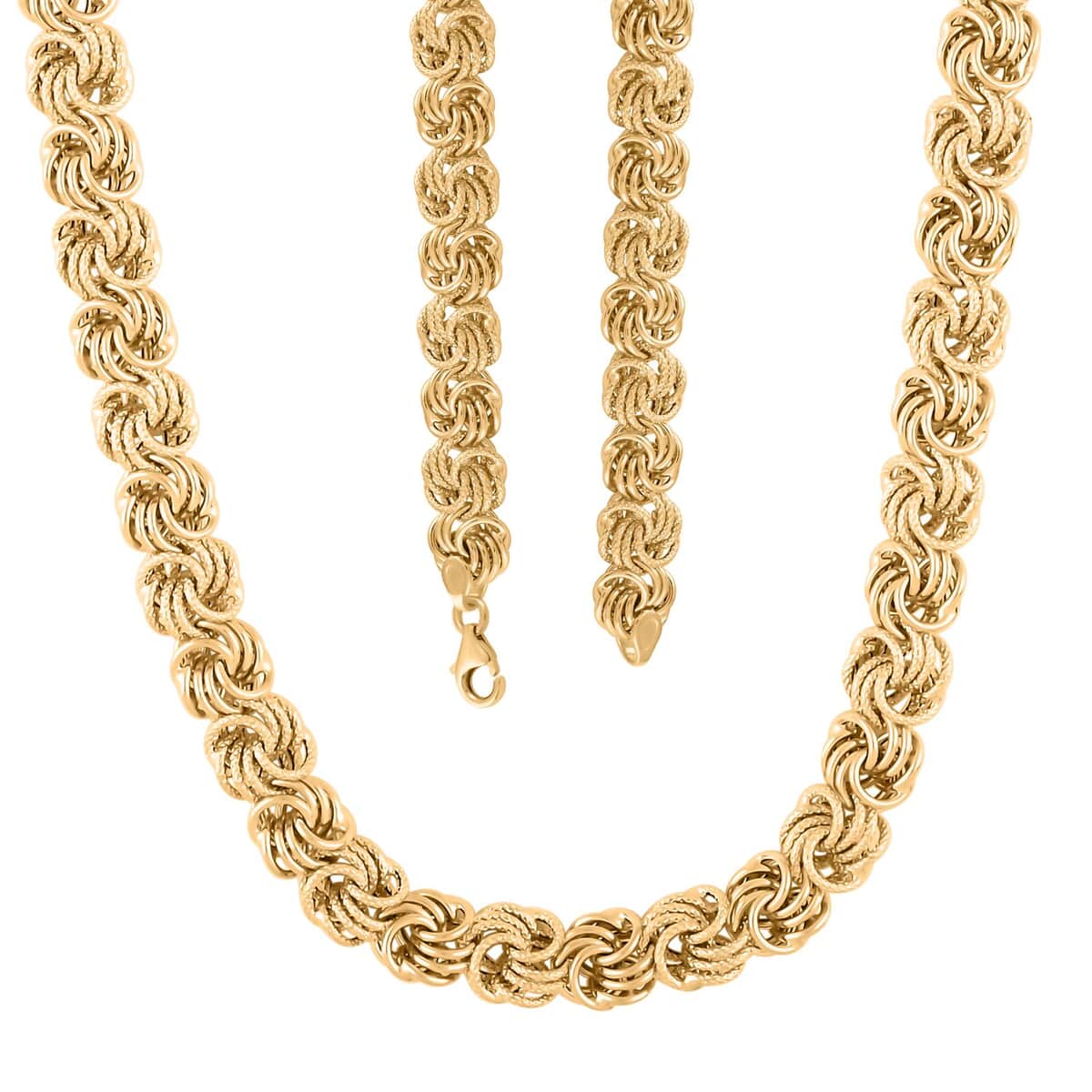 Italian 10K Yellow Gold Rosetta Link Necklace (18 inches) (7.90 g) image number 3