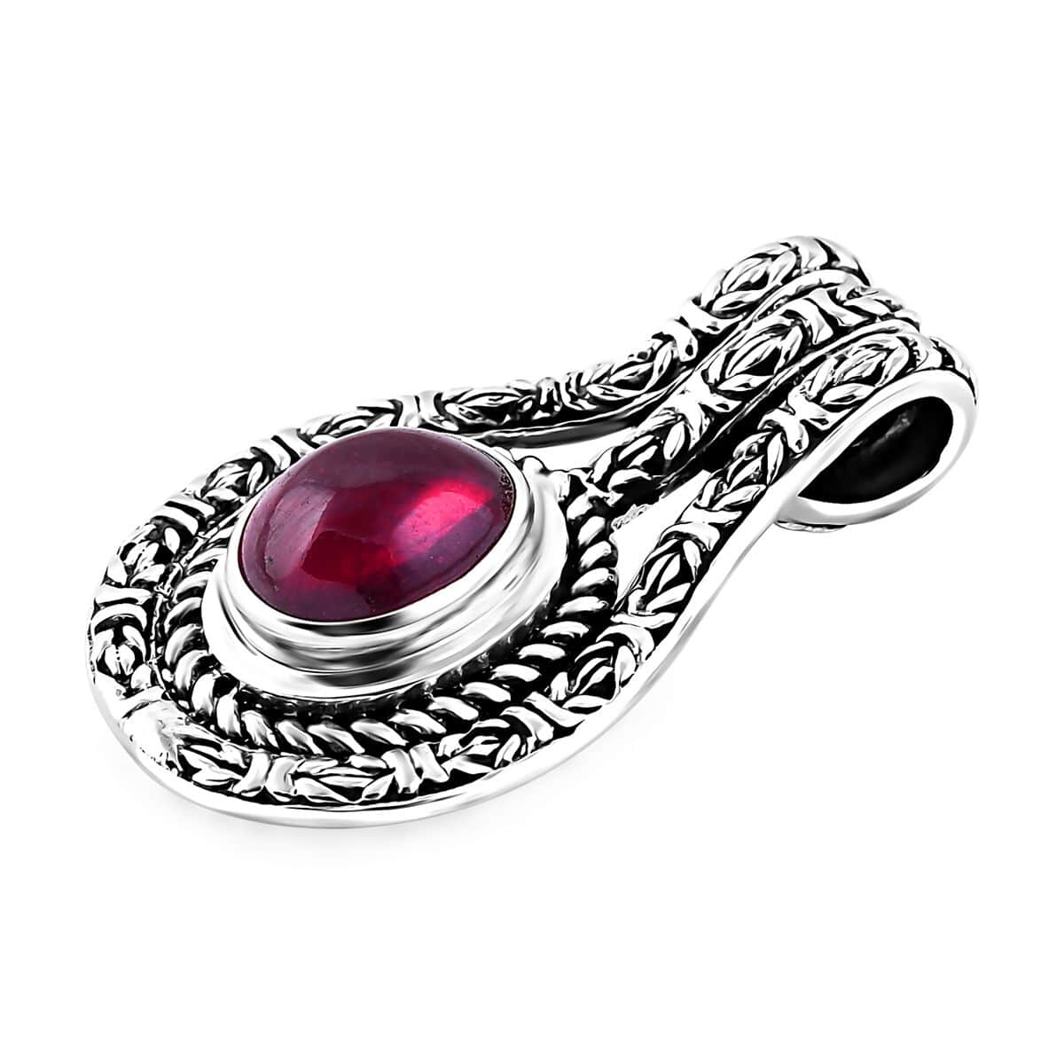 Bali Legacy Niassa Ruby (FF) 4.25 ctw Borobudur Pendant in Sterling Silver  image number 3