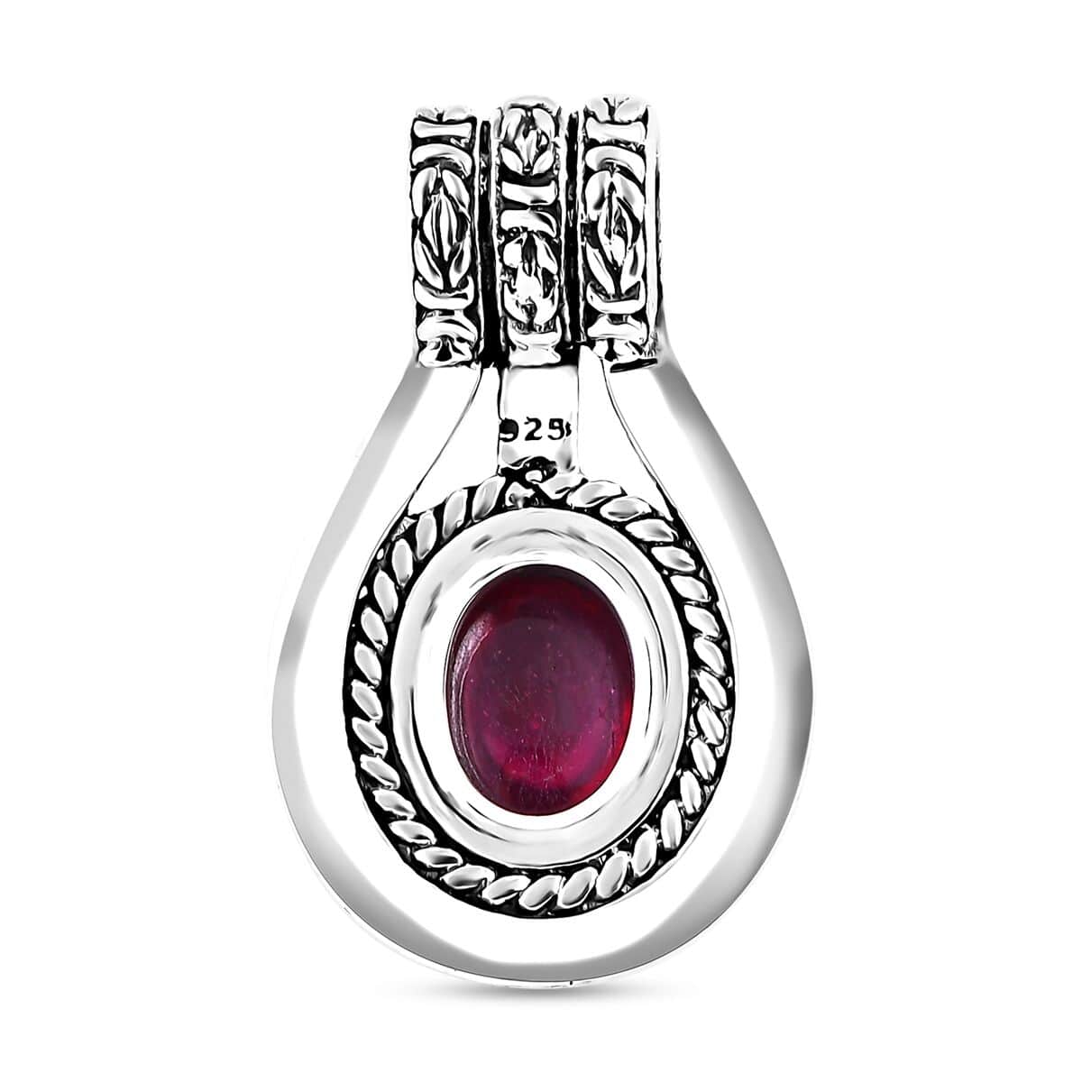 Bali Legacy Niassa Ruby (FF) 4.25 ctw Borobudur Pendant in Sterling Silver  image number 4