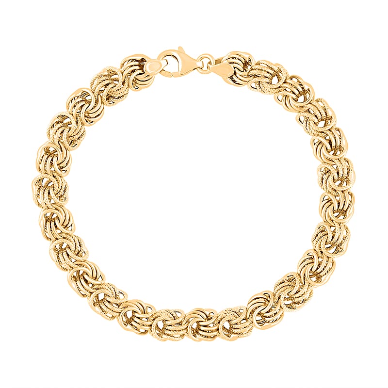 Italian 10K Yellow Gold Rosetta Link Bracelet (7.50 In) 4.44 Grams