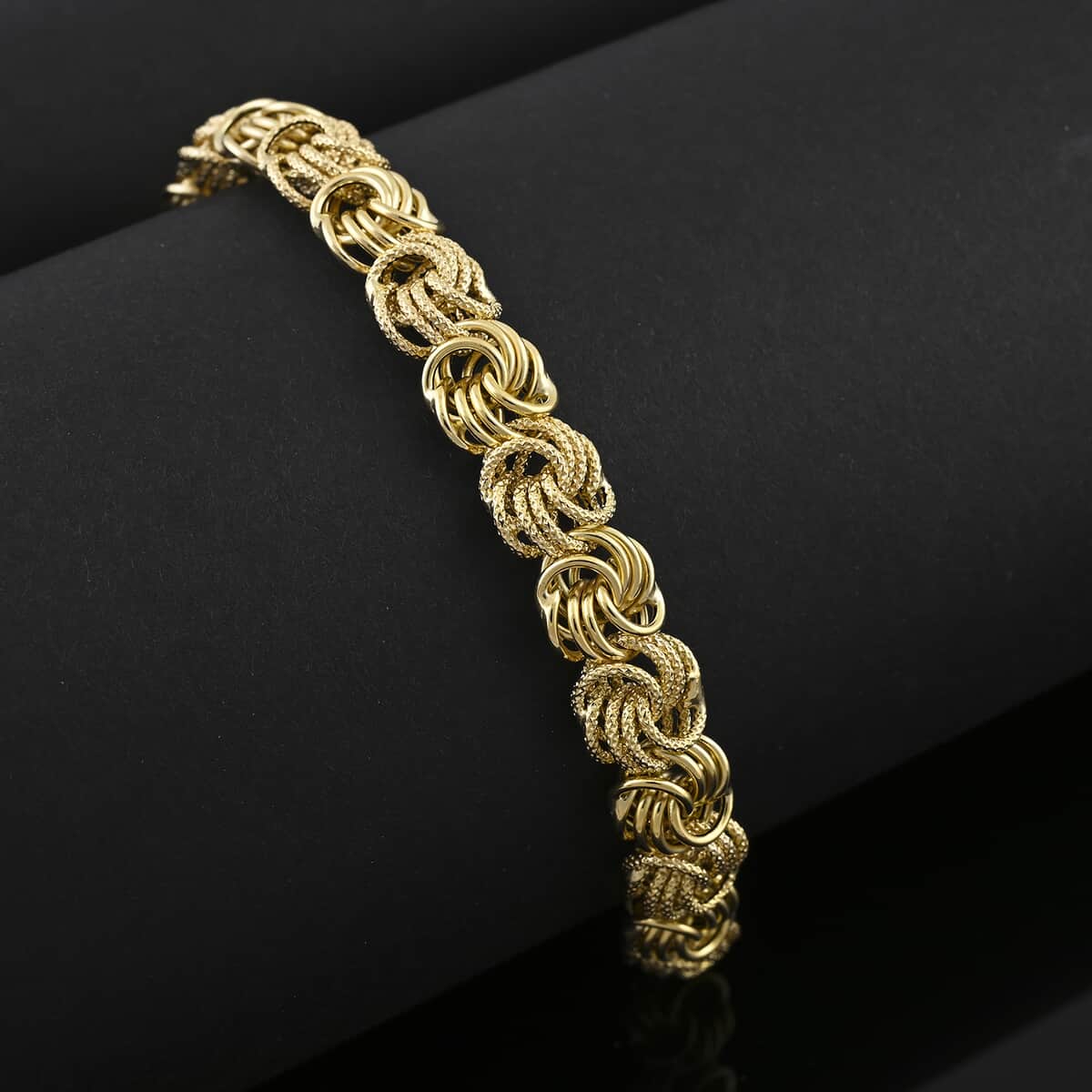 Italian 10K Yellow Gold Rosetta Link Bracelet (7.50 In) 4.2 Grams image number 1