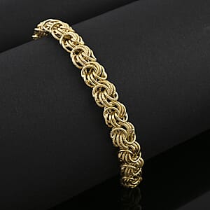 Italian 10K Yellow Gold Rosetta Link Bracelet (7.50 In) 4.44 Grams