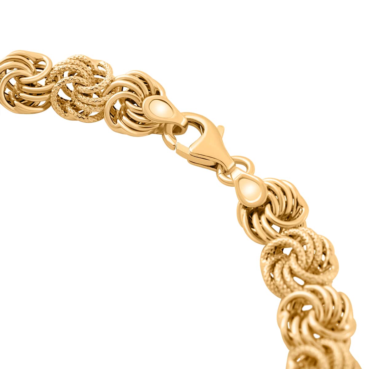 Italian 10K Yellow Gold Rosetta Link Bracelet (7.50 In) 4.2 Grams image number 2