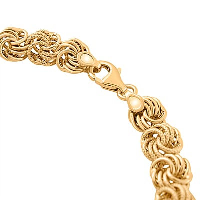 Italian 10K Yellow Gold Rosetta Link Bracelet (7.50 In) 4.44 Grams