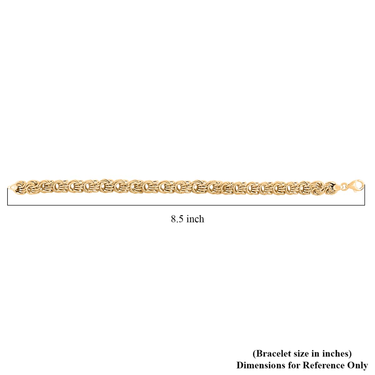 Italian 10K Yellow Gold Rosetta Link Bracelet (7.50 In) 4.2 Grams image number 4