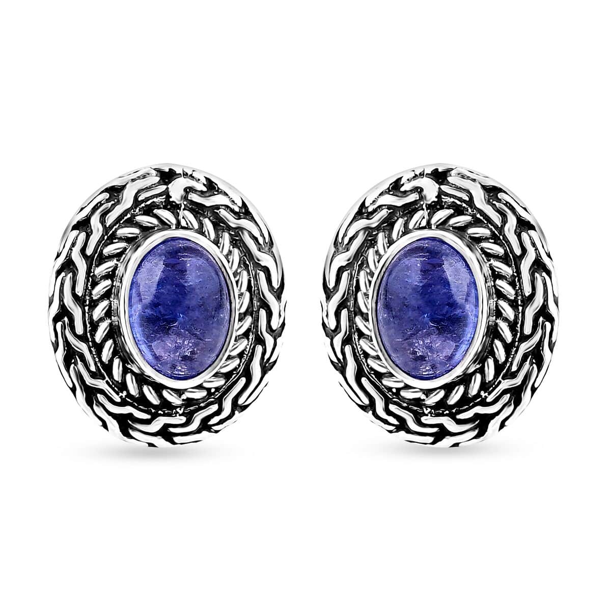 Bali Legacy Tanzanite 3.35 ctw Tulang Naga Stud Earrings in Sterling Silver  image number 0