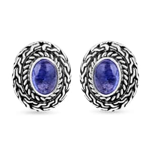 Bali Legacy Tanzanite 3.35 ctw Tulang Naga Stud Earrings in Sterling Silver 