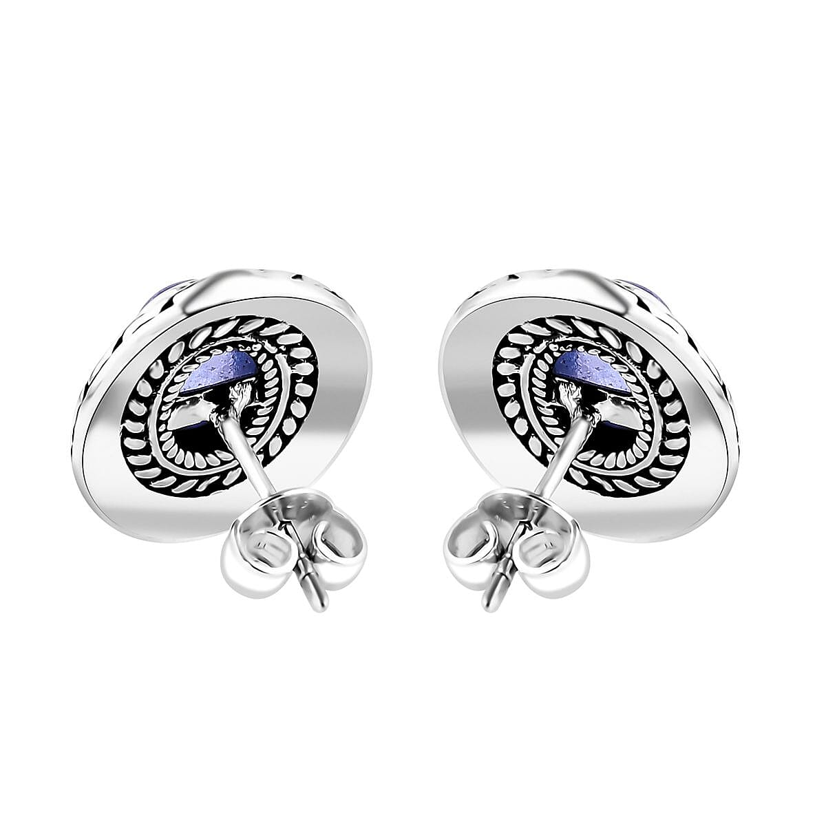 Bali Legacy Tanzanite 3.35 ctw Tulang Naga Stud Earrings in Sterling Silver 