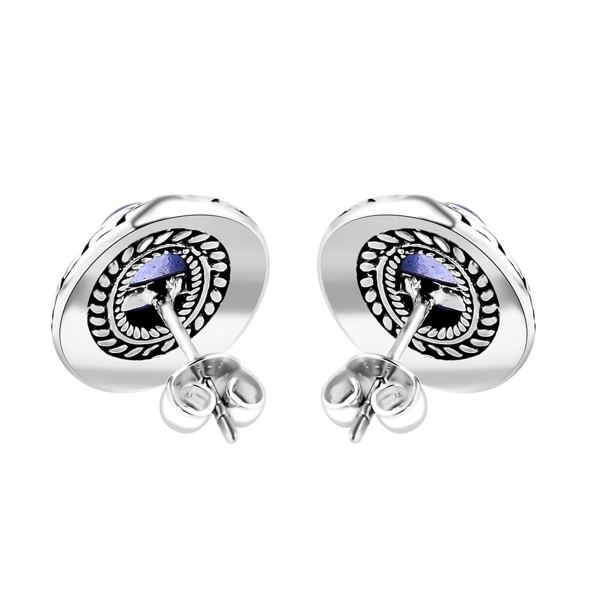 Bali Legacy Tanzanite 3.35 ctw Tulang Naga Stud Earrings in Sterling Silver  image number 4