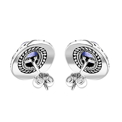 Bali Legacy Tanzanite 3.35 ctw Tulang Naga Stud Earrings in Sterling Silver 