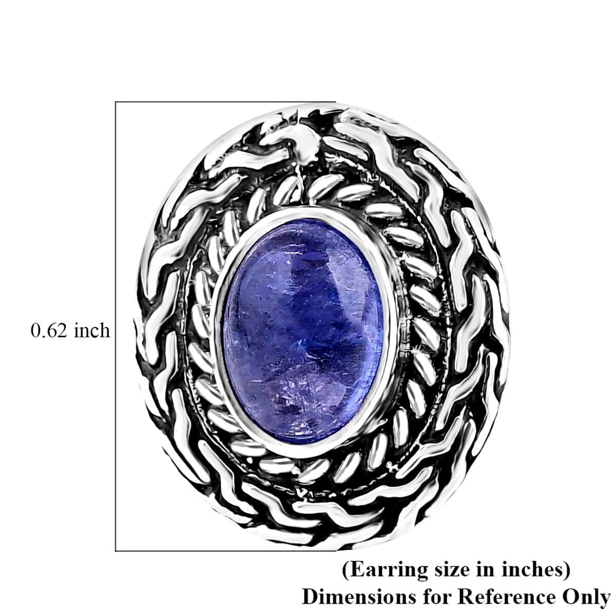 Bali Legacy Tanzanite 3.35 ctw Tulang Naga Stud Earrings in Sterling Silver  image number 5