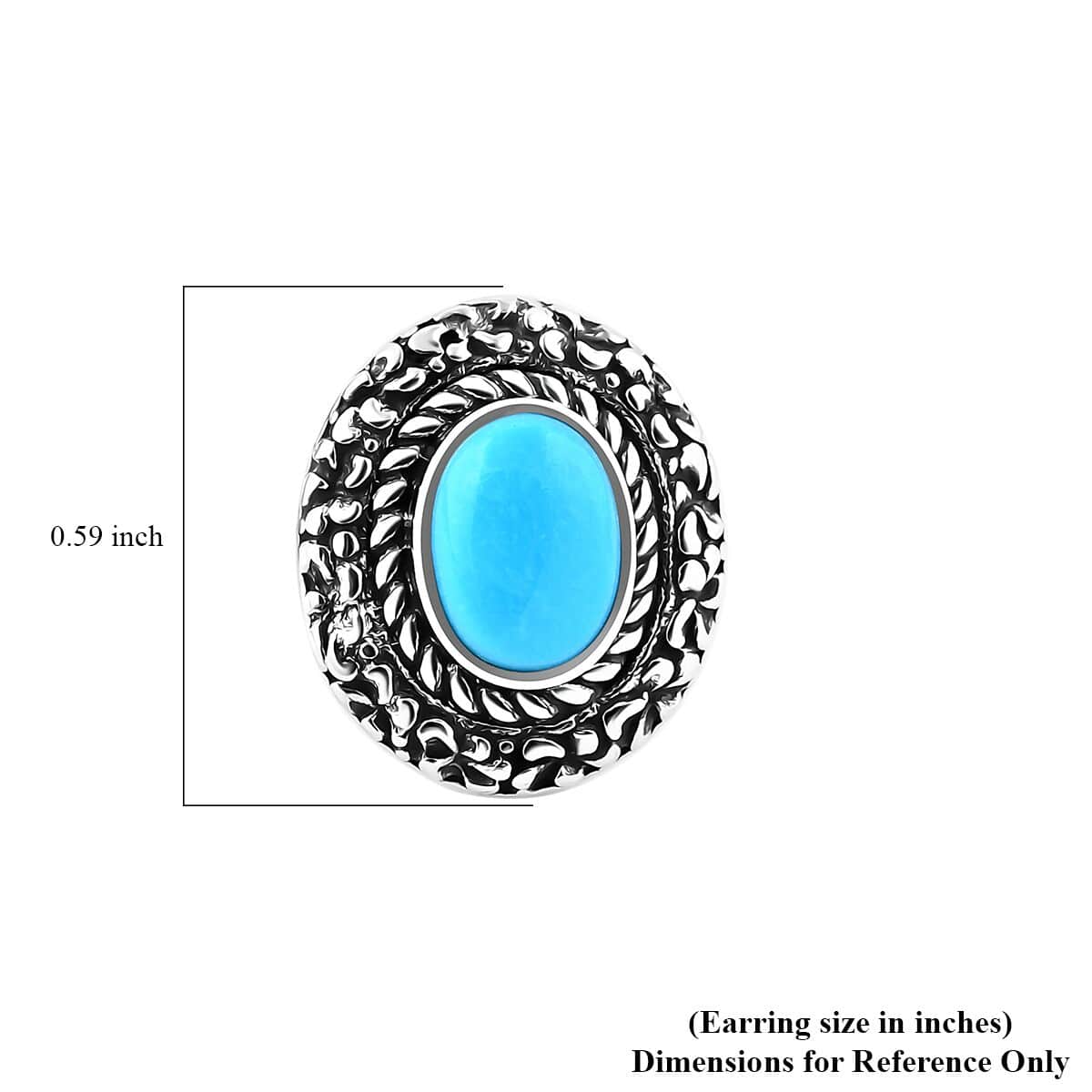 Bali Legacy Sleeping Beauty Turquoise 2.10 ctw Frangipani Flower Stud Earrings in Sterling Silver  image number 5