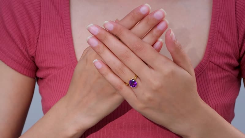 Premium Moroccan Amethyst Solitaire Ring in Vermeil YG Over Sterling Silver (Size 10.0) 3.50 ctw