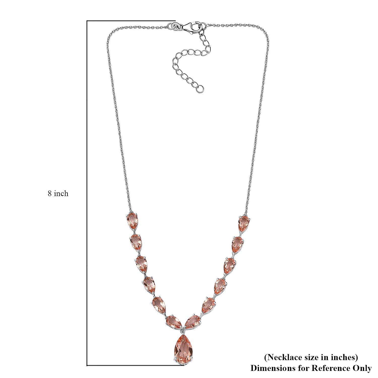 D'Joy Morganique Quartz (Triplet) Drop Necklace 18-20 Inches in Rhodium Over Sterling Silver 26.15 ctw