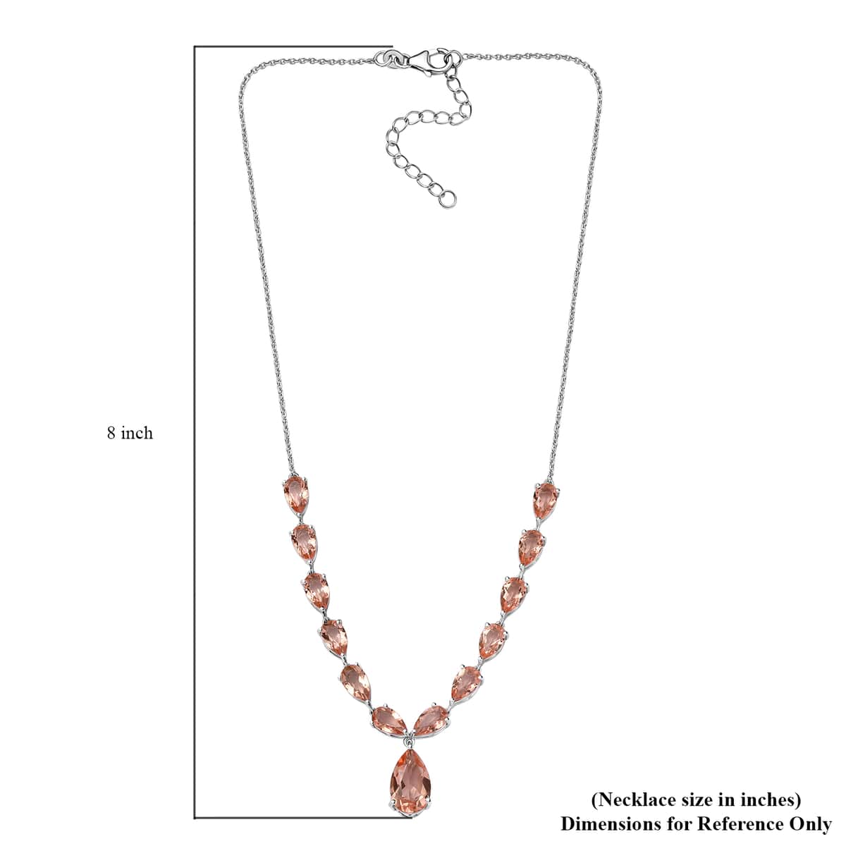 Morganique Quartz (Triplet) Drop Necklace 18-20 Inches in Rhodium Over Sterling Silver 26.15 ctw image number 5