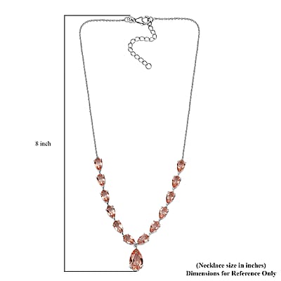 D'Joy Morganique Quartz (Triplet) Drop Necklace 18-20 Inches in Rhodium Over Sterling Silver 26.15 ctw