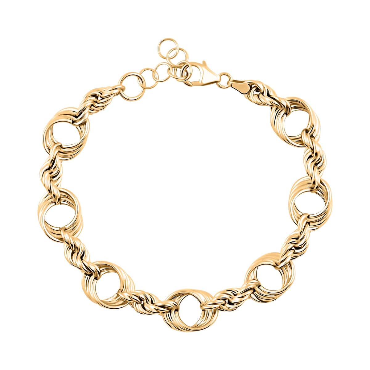 Riflessi Oro Italian 10K Yellow Gold Figaro Rope Bracelet (7-8In) 6.2 Grams image number 0