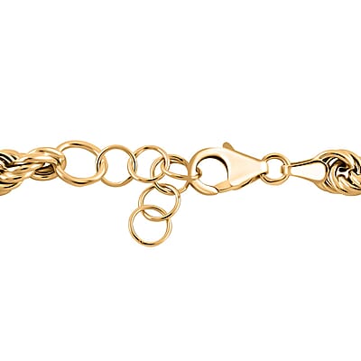 Riflessi Oro Italian 10K Yellow Gold Figaro Rope Bracelet (7-8In) 6.2 Grams