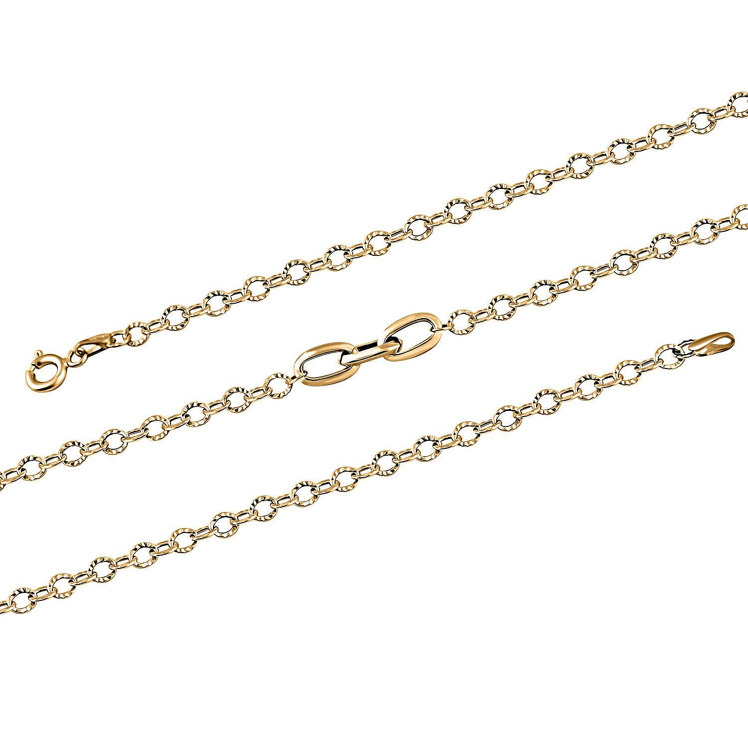 Italian Paperclip Station Necklace in 10K Yellow Gold 2.23 Grams 24 Inches