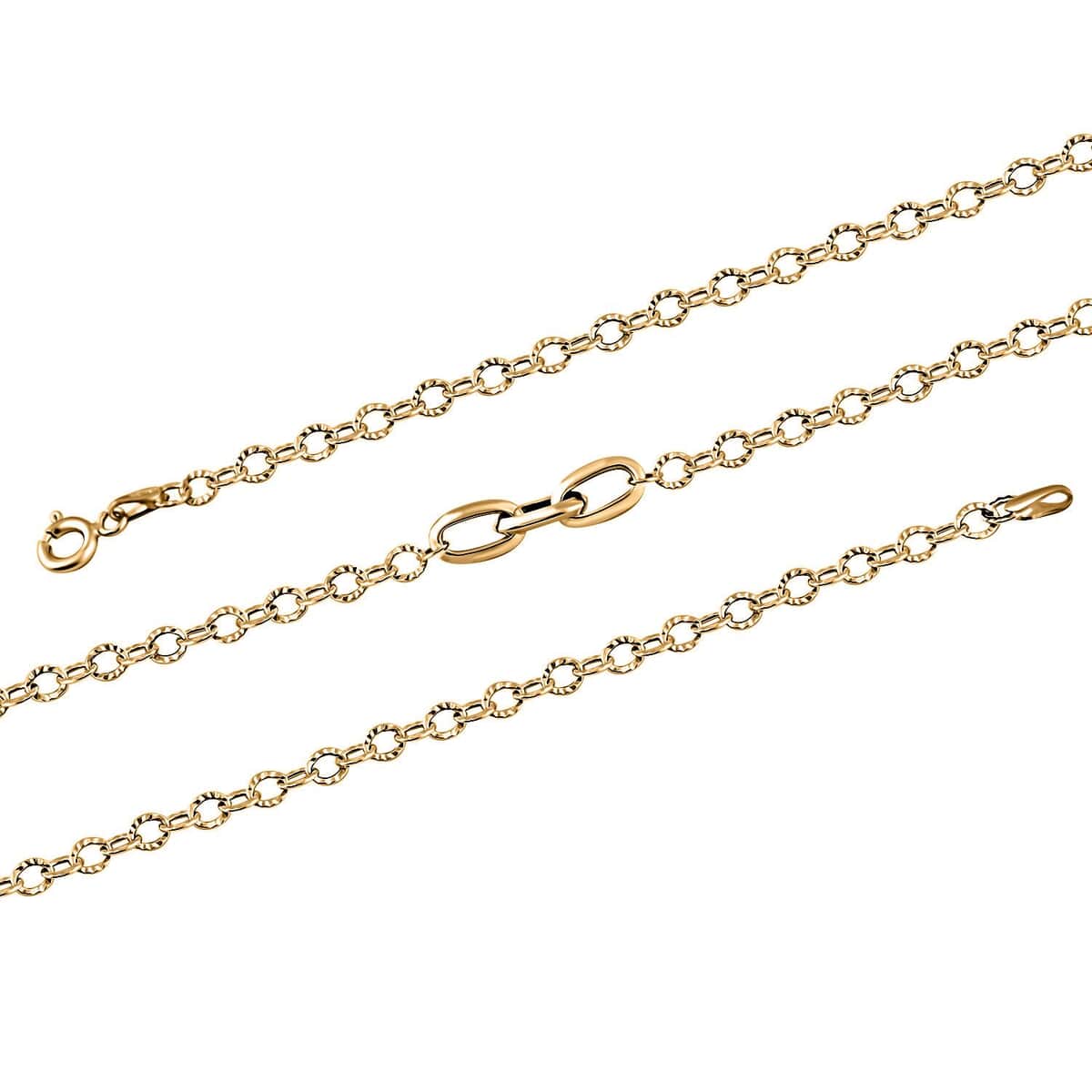 Italian Paperclip Station Necklace in 10K Yellow Gold 2.23 Grams 24 Inches image number 2