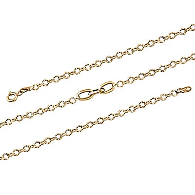 Italian Paperclip Station Necklace in 10K Yellow Gold 2.23 Grams 24 Inches