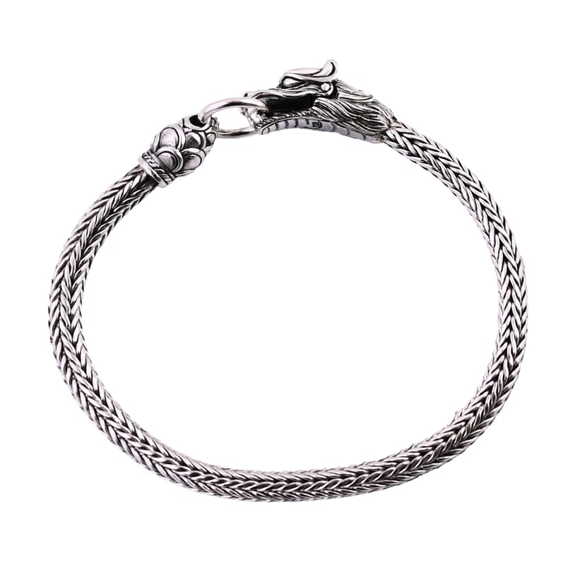 Bali Legacy Tulang Naga Dragon Bracelet in Sterling Silver (6.50 In) 19 Grams