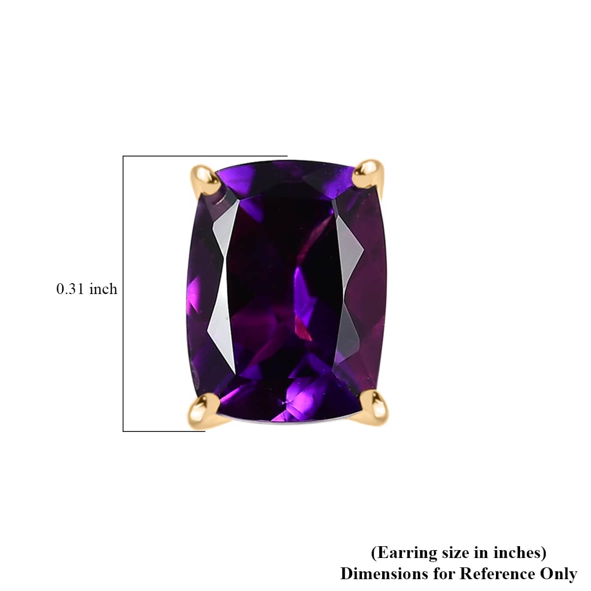 Luxoro 10K Yellow Gold AAA Moroccan Amethyst Solitaire Stud Earrings 2.80 ctw image number 4