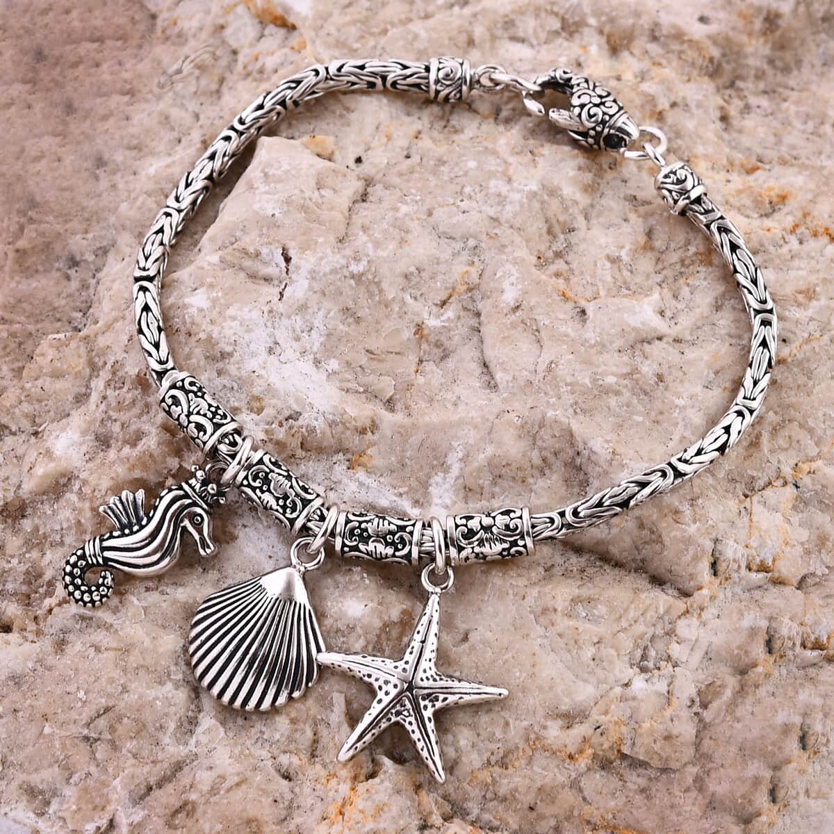 Bali Legacy Sterling Silver Sea Couture Charm Bracelet (6.50 In) (16 g) image number 1