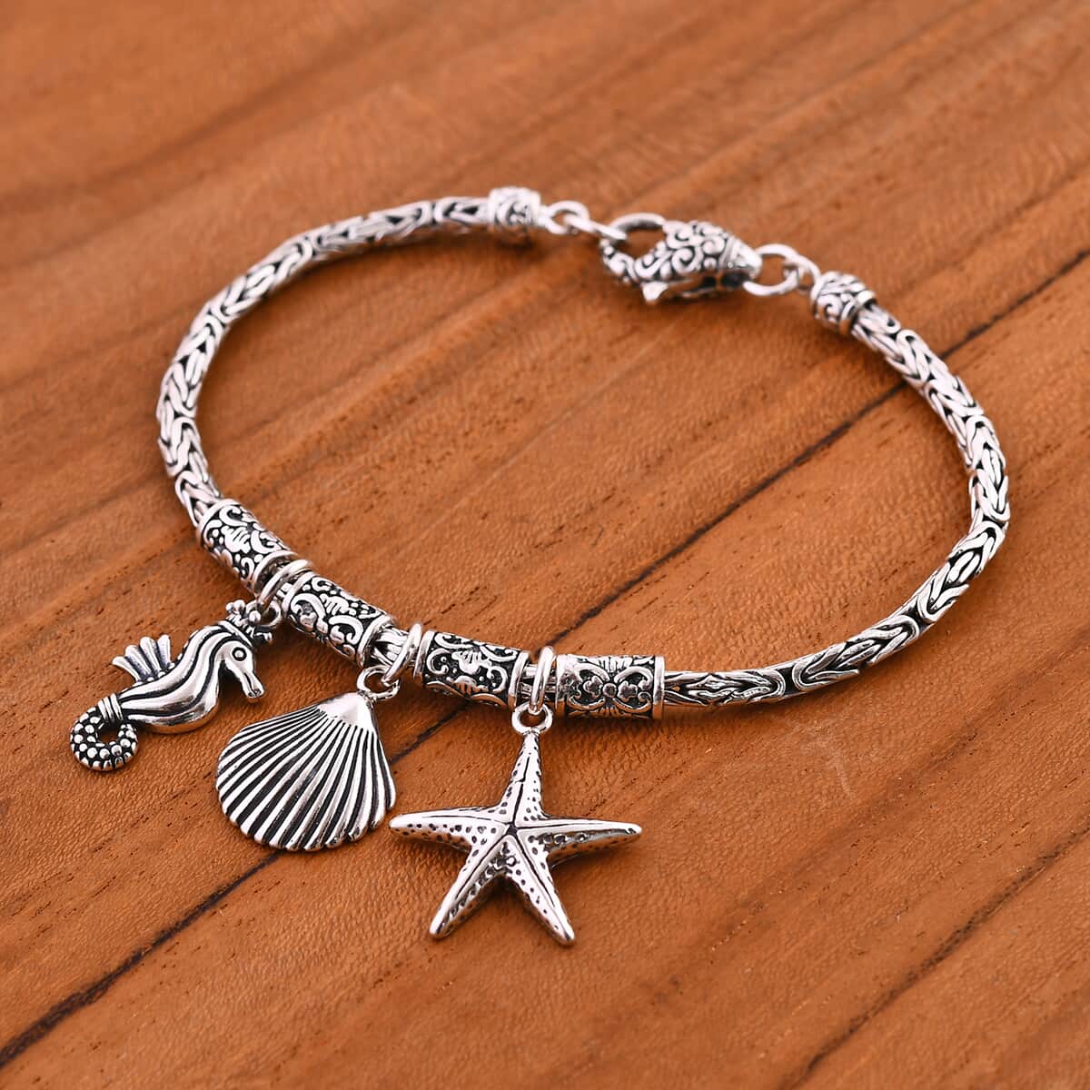 Bali Legacy Sterling Silver Sea Couture Charm Bracelet (6.50 In) (16 g) image number 2