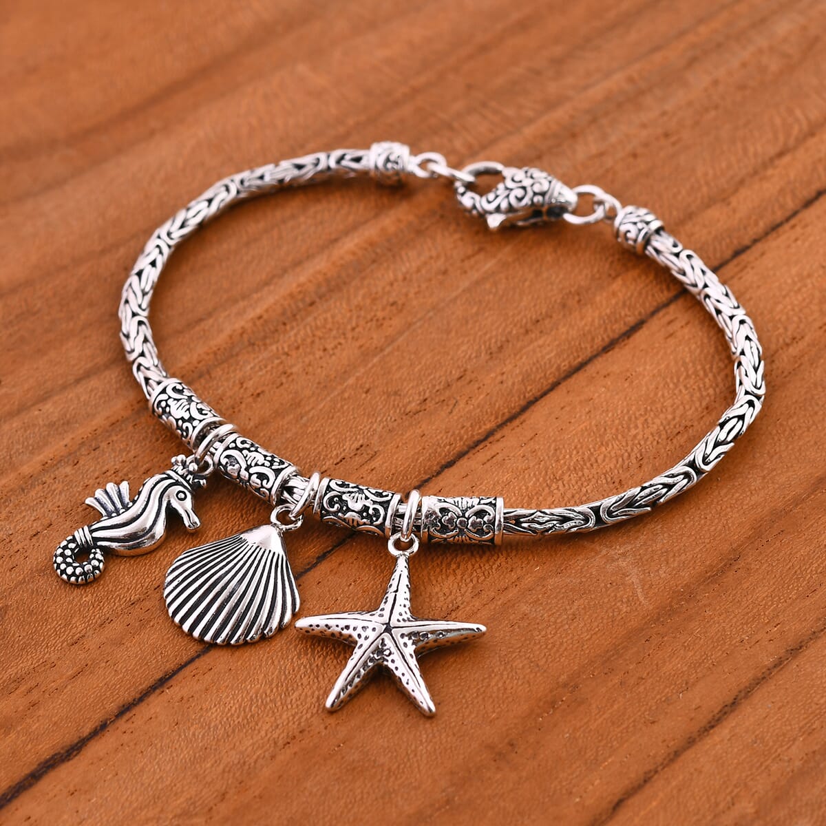 Bali Legacy Sterling Silver Sea Couture Charm Bracelet (7.25 In) 16.95 Grams image number 2