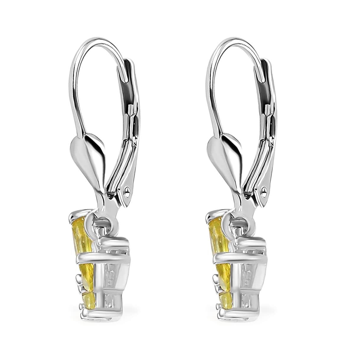 Premium Sphene Butterfly Earrings in Rhodium Over Sterling Silver 0.85 ctw image number 3