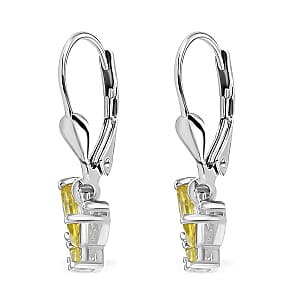 D'Joy Premium Sphene Butterfly Earrings in Rhodium Over Sterling Silver 0.85 ctw