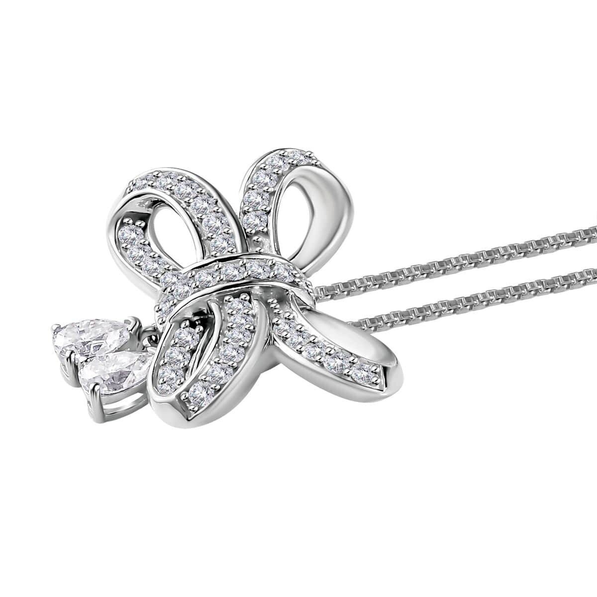 Moissanite Necklace 18 Inches in Platinum Over Sterling Silver 1.85 ctw image number 3