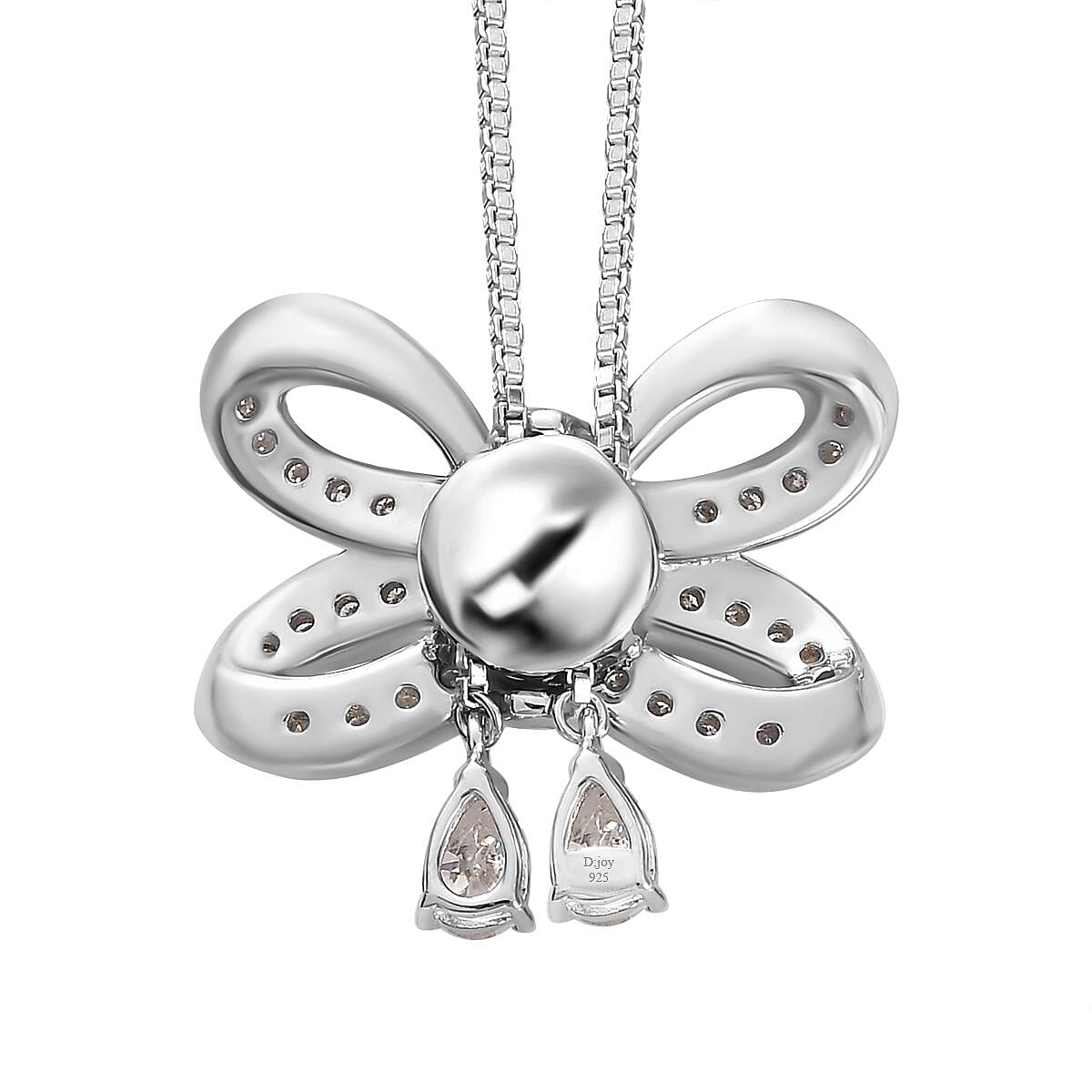 D'Joy Moissanite Necklace 18 Inches in Platinum Over Sterling Silver 1.85 ctw