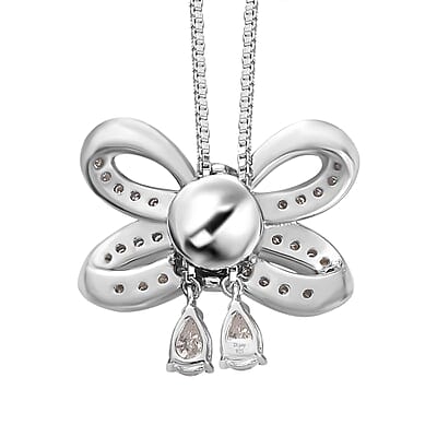 D'Joy Moissanite Necklace 18 Inches in Platinum Over Sterling Silver 1.85 ctw