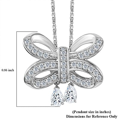 D'Joy Moissanite Necklace 18 Inches in Platinum Over Sterling Silver 1.85 ctw